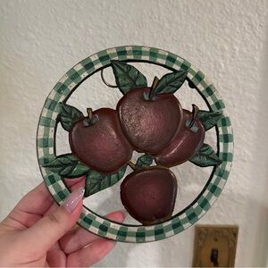 Vintage Apple and Gingham Trivet